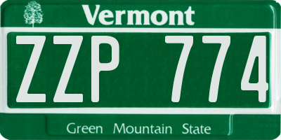 VT license plate ZZP774