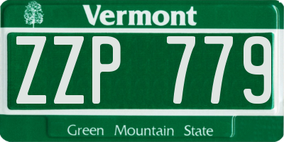 VT license plate ZZP779