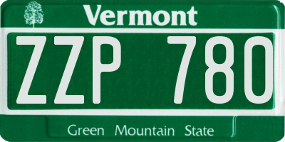 VT license plate ZZP780