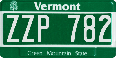 VT license plate ZZP782