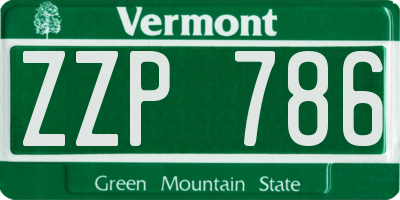 VT license plate ZZP786