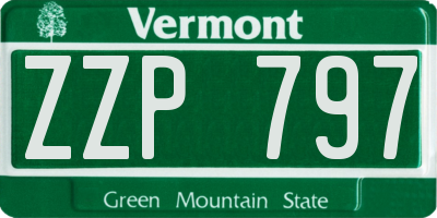 VT license plate ZZP797