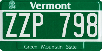 VT license plate ZZP798