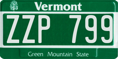 VT license plate ZZP799