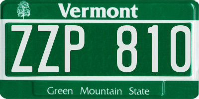 VT license plate ZZP810