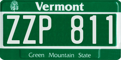 VT license plate ZZP811