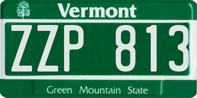 VT license plate ZZP813