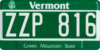 VT license plate ZZP816