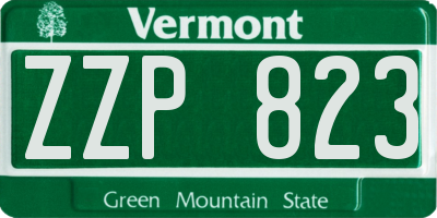 VT license plate ZZP823