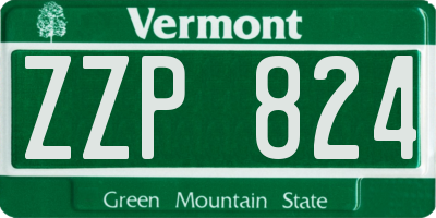 VT license plate ZZP824