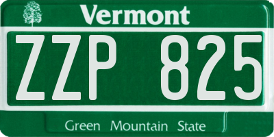 VT license plate ZZP825