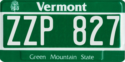 VT license plate ZZP827