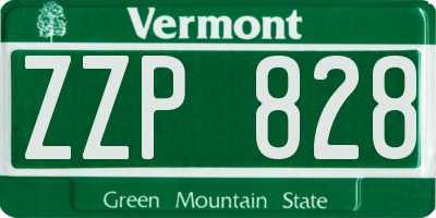 VT license plate ZZP828
