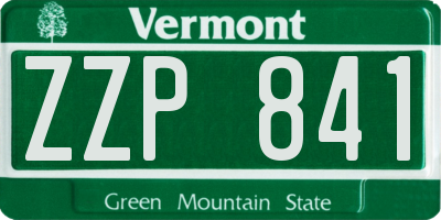 VT license plate ZZP841