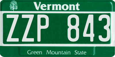 VT license plate ZZP843