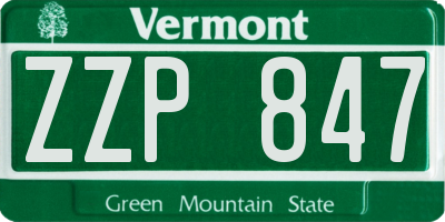 VT license plate ZZP847