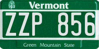 VT license plate ZZP856