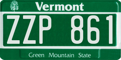 VT license plate ZZP861