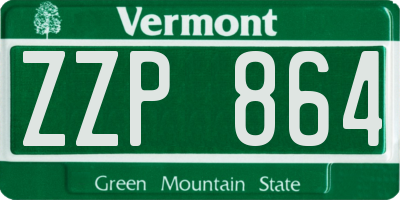 VT license plate ZZP864