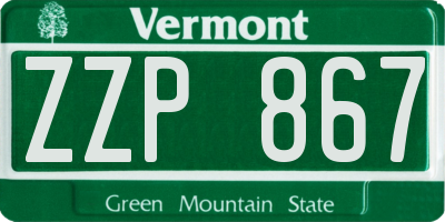 VT license plate ZZP867