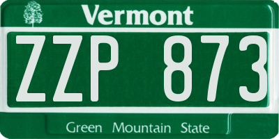 VT license plate ZZP873