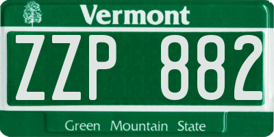 VT license plate ZZP882