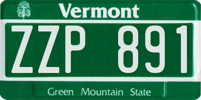VT license plate ZZP891