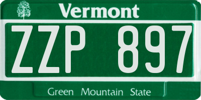 VT license plate ZZP897