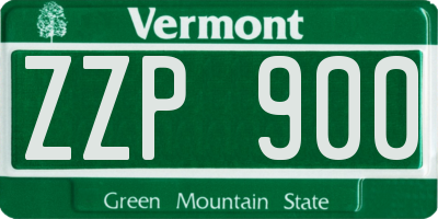 VT license plate ZZP900