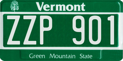 VT license plate ZZP901