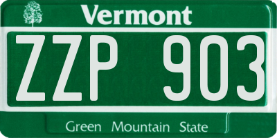 VT license plate ZZP903