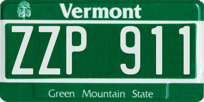 VT license plate ZZP911