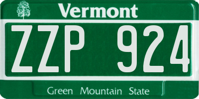 VT license plate ZZP924