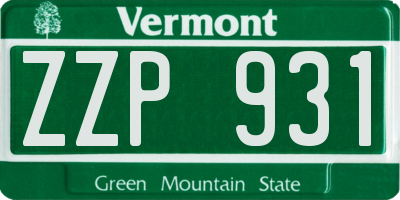 VT license plate ZZP931