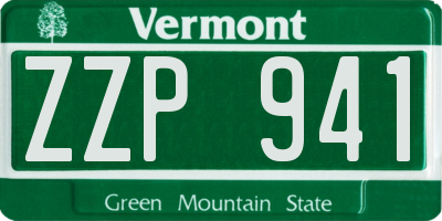 VT license plate ZZP941