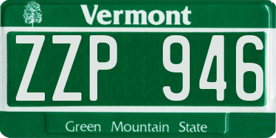 VT license plate ZZP946