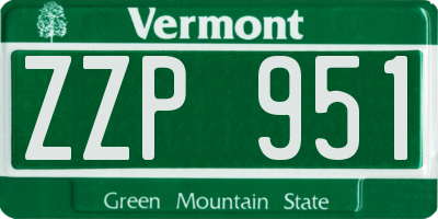 VT license plate ZZP951