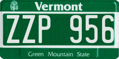 VT license plate ZZP956