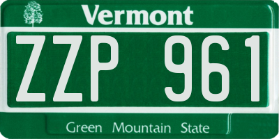 VT license plate ZZP961