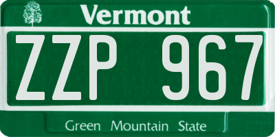 VT license plate ZZP967
