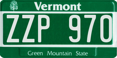 VT license plate ZZP970