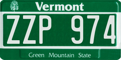 VT license plate ZZP974