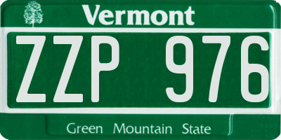 VT license plate ZZP976