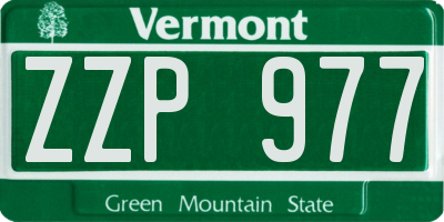 VT license plate ZZP977