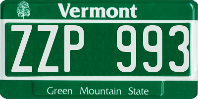 VT license plate ZZP993
