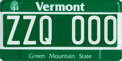 VT license plate ZZQ000