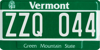 VT license plate ZZQ044