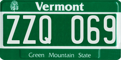 VT license plate ZZQ069