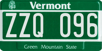 VT license plate ZZQ096