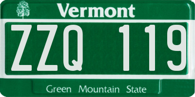 VT license plate ZZQ119